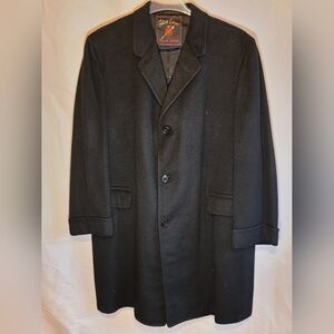 Vintage Golden Lancer Men's Classic Black Trench Coat